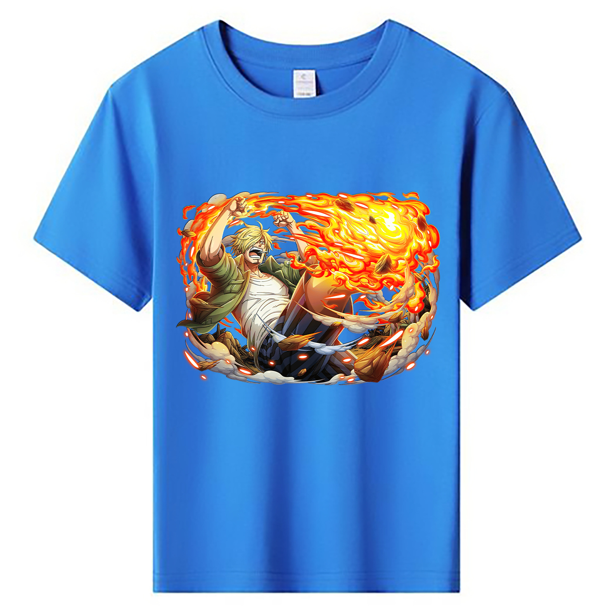 （画像用） ワンピース サンジ ONE PIECE Sanji 綿100％キッズTシャツ（フロントプリント）